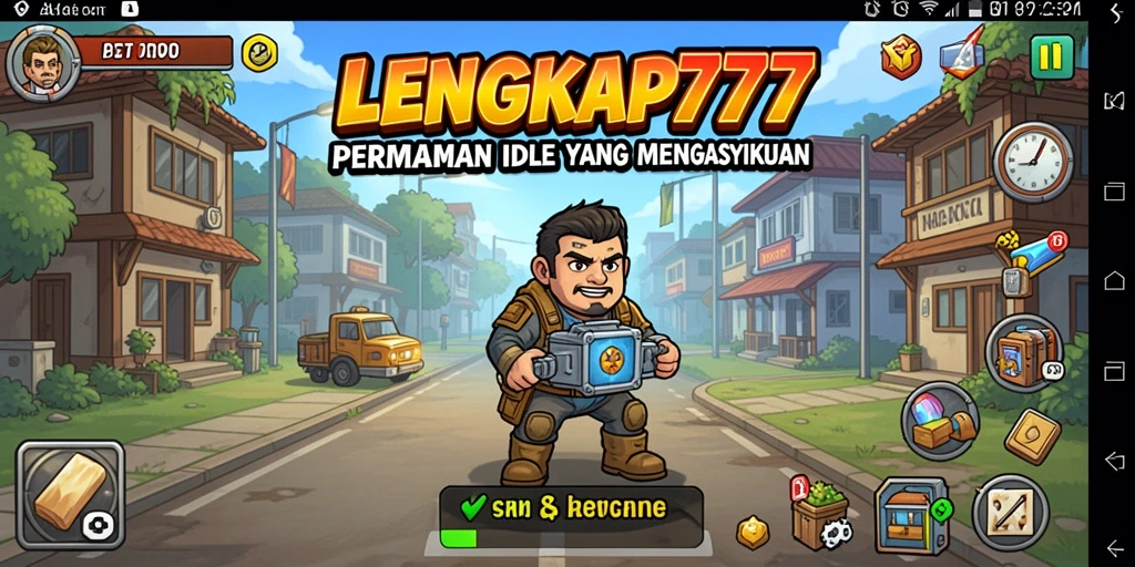 Tampilan gameplay seru LENGKAP777 dengan mekanisme Idle yang asyik.