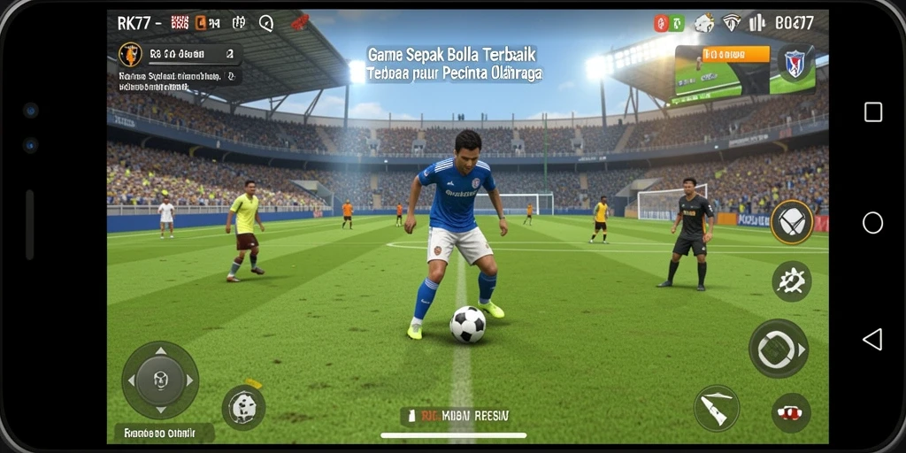 Gameplay menegangkan dalam RK77 dengan aksi sepak bola yang intens.