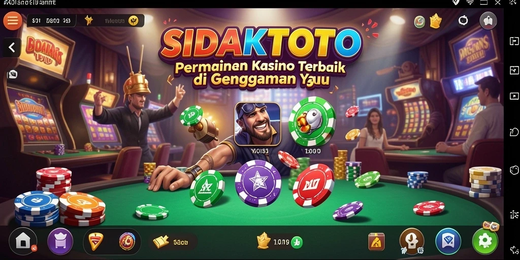 Tangkapan layar utama dari gameplay <strong>SIDAKTOTO</strong> menampilkan suasana Kasino yang mengasyikkan.