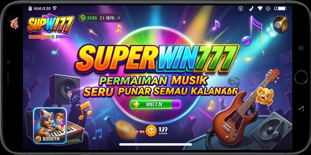 Tampilan gameplay SUPERWIN777 yang menampilkan aksi bermain musik.