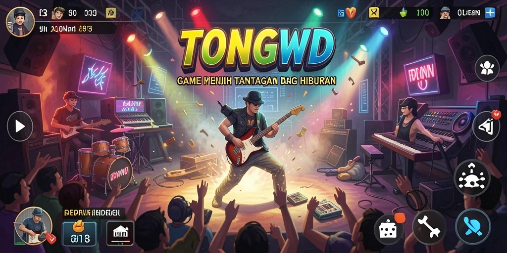 Screenshot TONGWD menampilkan gameplay musik yang mengasyikkan.